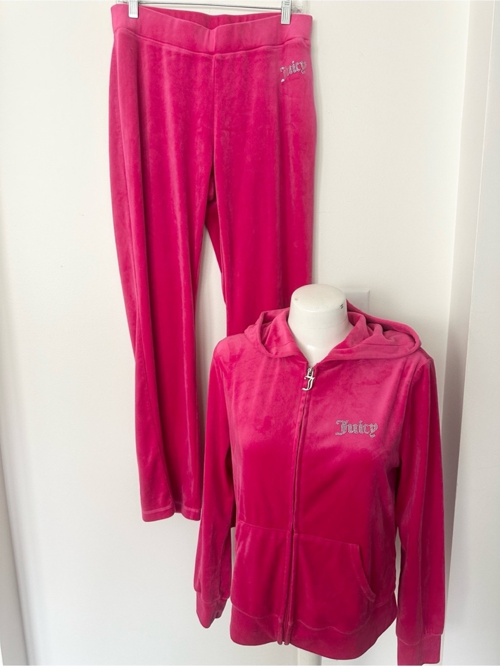 Juicy Couture Hot Pink Velour Track Jacket & Pants Set